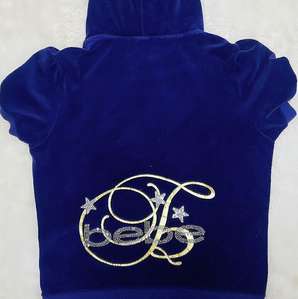 BEBE 🎆 Sparkly 🎆 Logo Velour Hoodie/Jogger Set